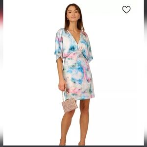 Nwt Adrianna Papell printed sateen kimono dress size 12